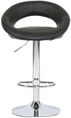 Evre Bar Stool Round Crescent Shape Moon Adjustable Swivel Gas Lift for Pubs Counters Kitchens Br...