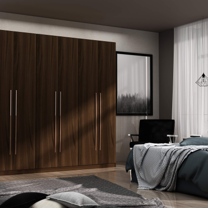 【Furniture】Gramercy Contemporary Modern Freestanding Wardrobe Armoire Closet, 82.48" , Brown