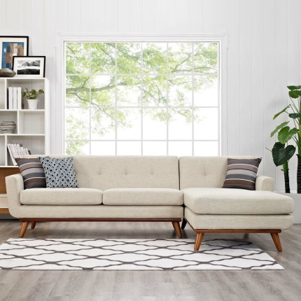 Giuliana 104″ Wide Faux Leather Reversible Sofa & Chaise with Ottoman