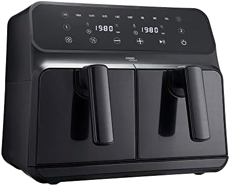 Cooks Professional Twin Dual Air Fryer Digital Twin XL 8 Litre Capacity Energy Saving Sync Match ...