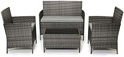 EVRE Rattan Garden Furniture Set Patio Conservatory Indoor Outdoor 4 piece set