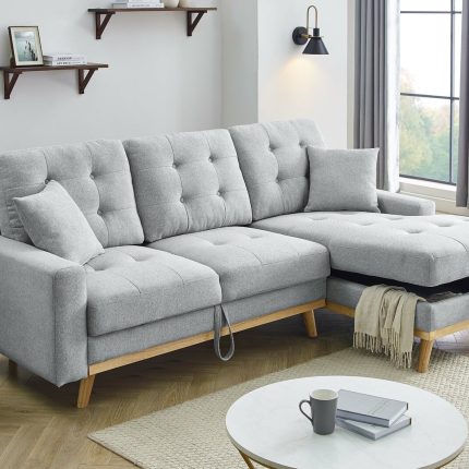 【Furniture】Jaheim 91'' Upholstered Sleeper Sofa