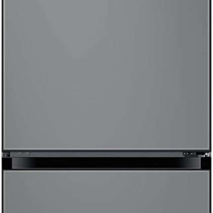 SAMSUNG 12.0 Cu Ft BESPOKE Compact Refrigerator w/ Bottom Freezer, Flexible Slim Design for Small Spaces, Even Cooling, Reversible Door, LED Lighting, Energy Star Certified, RB12A300631/AA, Gray Glass