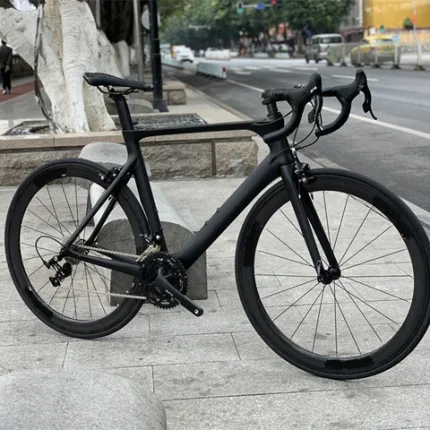 Carbon Fibre Road Bike Racing Hub Wheel 22 Speed 700C C-brake 11-28T Flywheel 50-34T Crankset 50mm Rim Hight Curved Handlebar