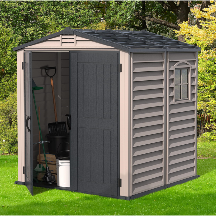 6' x 6' PLUS Plastic Garden Shed with Plastic Floor & Fixed Window