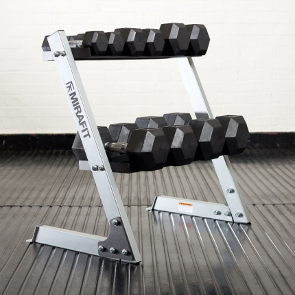 MIRAFIT DUMBBELL SET & 3 TIER WEIGHT RACK