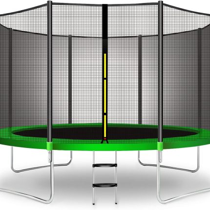 CalmMax Trampoline 12FT 14FT 15FT 16FT Jump Recreational Trampolines with Enclosure Net - ASTM Approved- Combo Bounce Outdoor Trampoline for Kids Family Happy Time