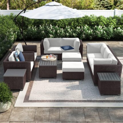 【Furniture】Tegan 12 Piece Sectional Seating Group with Cushions and Optional Sunbrella Performance Fabric