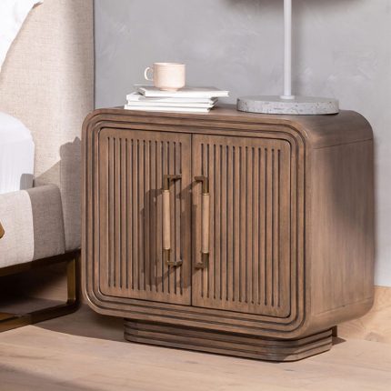 【Furniture】Grooved Base Nightstand (25" )