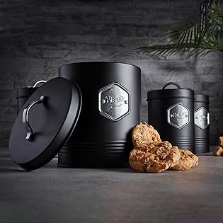black and silver cannisters